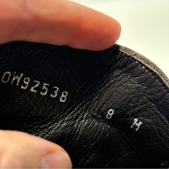 Stuart Weitzman Gray Tan Suede Buckle Strap Accent Desert Booties Size 8 - Picture 9 of 11